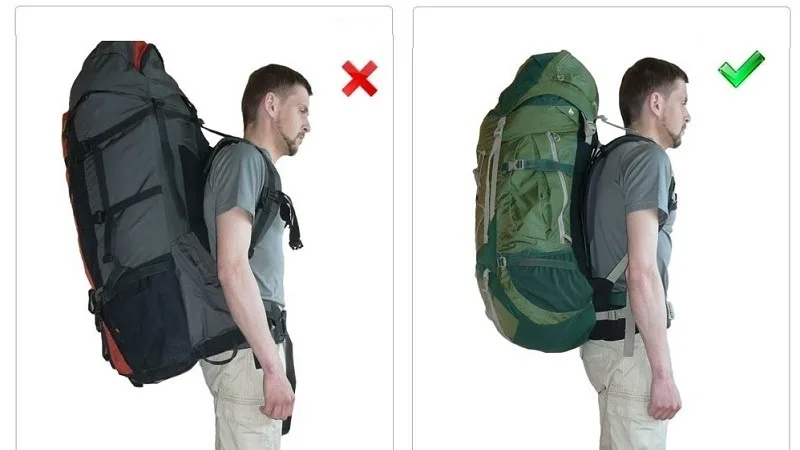 Backpack for long hikes in the forest, how to choose 2 Размер рюкзака по спине