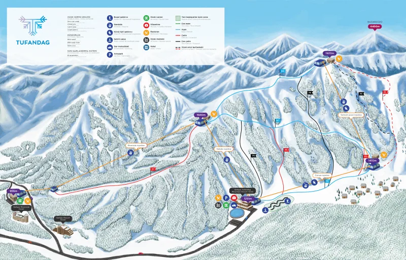 Winter holidays in Azerbaijan, description of recreation centers for skiing 3 Туфандаг